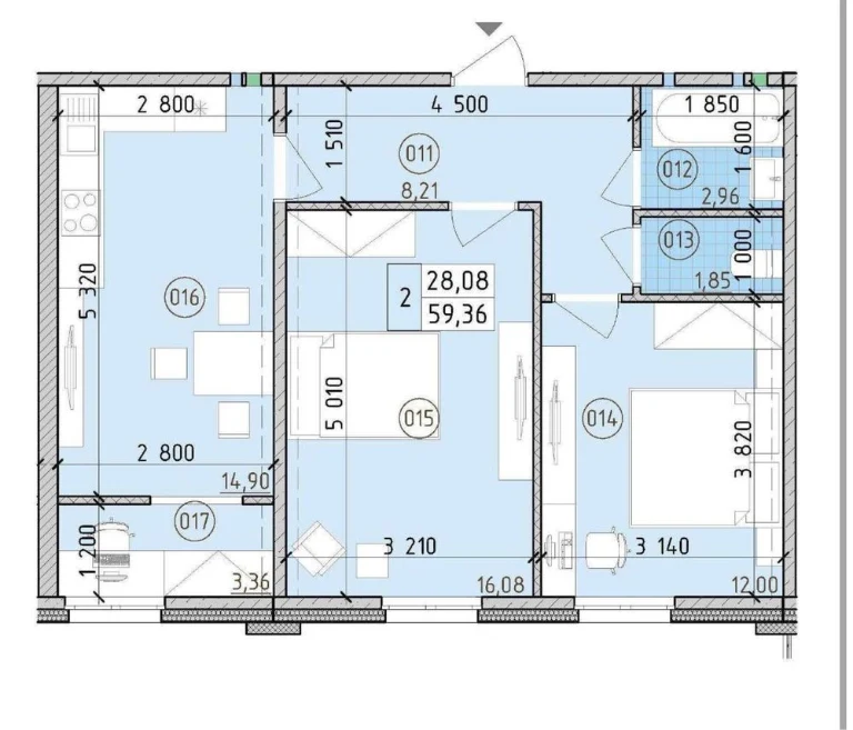 Власник! 2-кімн. 60 м² ЖК Нова Англія, Престон, 20 поверх, в