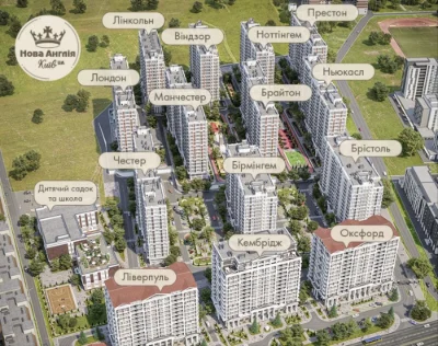 Власник! 2-кімн. 60 м² ЖК Нова Англія, Престон, 20 поверх, в