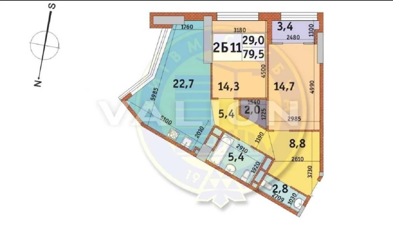 Без %. Продаж 2 кімнатної видової квартири з ремонтом в ЖК “