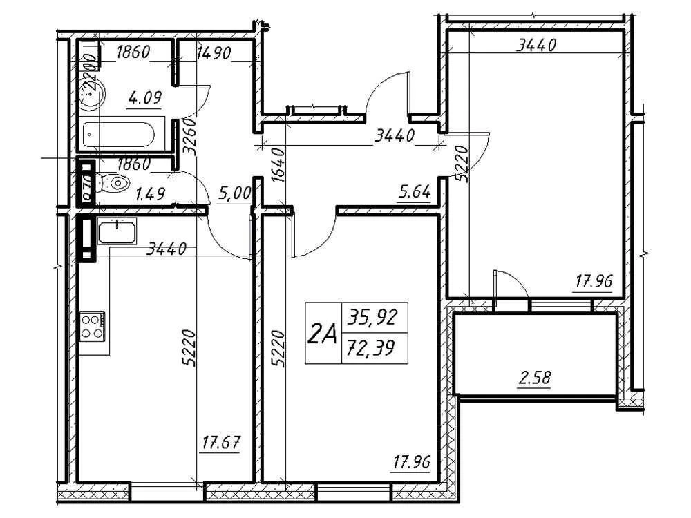 єОселя‼️2к квартира 72м² ЖК Навігатор-2, З РЕМОНТОМ !!