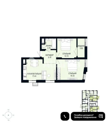 Продаж 2-кімнатної квартири в ЖК Viking Hills, вул. Студинсь