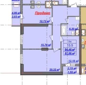 Продам 3-кімнатну квартиру в жк Посійдон. 16 ст Великого Фон