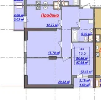 Продам 3-кімнатну квартиру в жк Посійдон. 16 ст Великого Фон