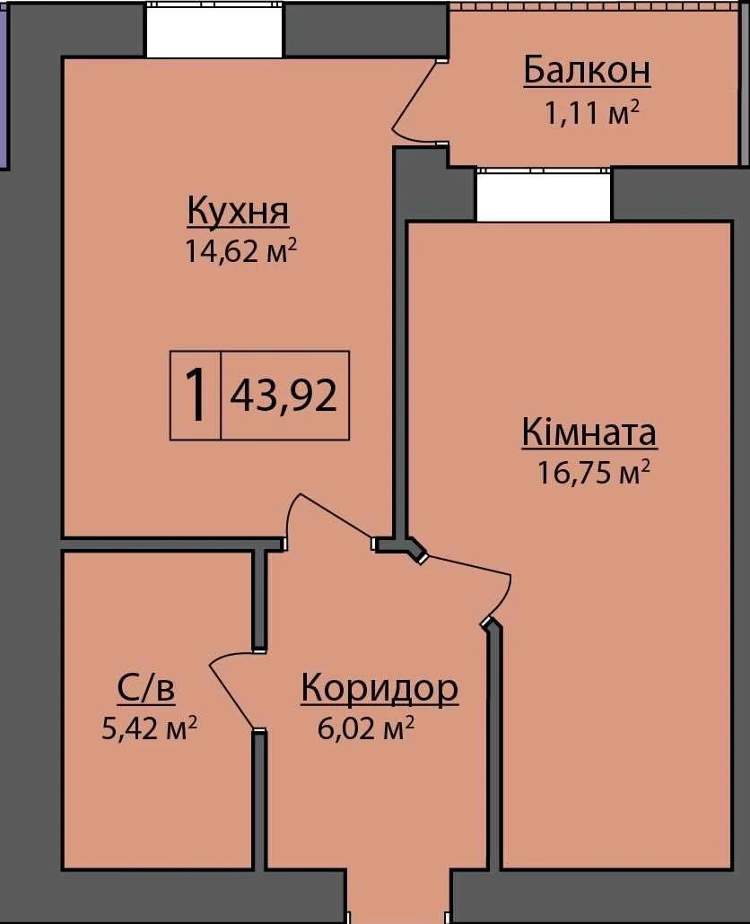 1 кім квартира з приватною терасою у ЖК Grand Липини