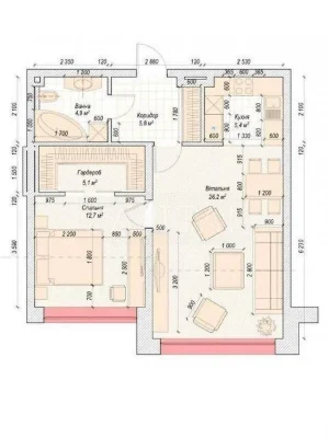 Продаж 1к квартири 61 кв. м на вул. пр-т Оболонський 26 • ID