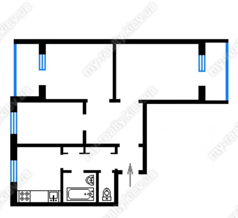 3-room apartment for sale (Verbytskoho St., Vyrlytsia metro station)