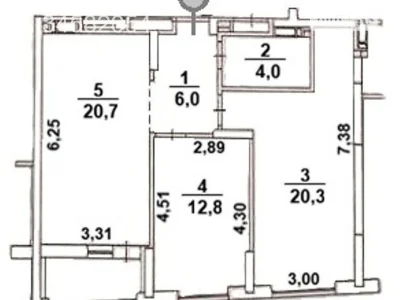 For sale 2-room apartment 67.4 sq. m. on Sholudenka St. 30 • ID 3458