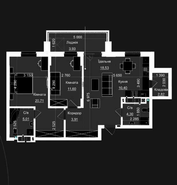 2 кімнатна квартира ЖК Avalon Magnolia вул. Пасічна, 154 Пим