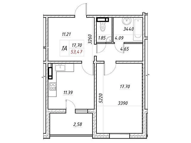Продаж 1к квартири 53.47 кв. м на вул. Коноплянська 22А • ID
