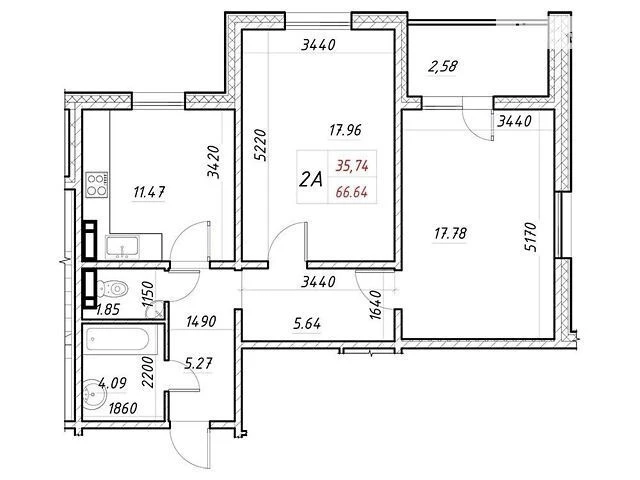 Продаж 2к квартири 67 кв. м на вул. Меліоративна 18А • ID 34