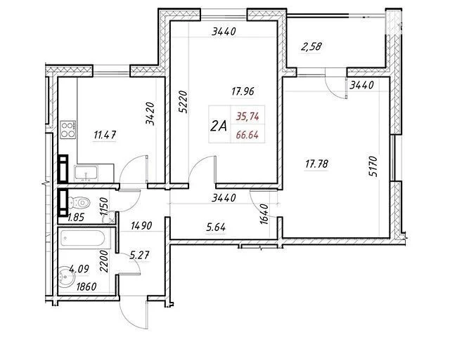 Продаж 2к квартири 67 кв. м на вул. Меліоративна 18А • ID 34