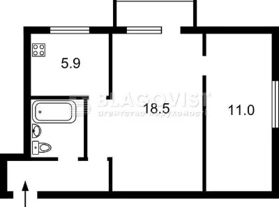 Продаж 2к квартири 45.2 кв. м на вул. Вітряні Гори 2 • ID 34