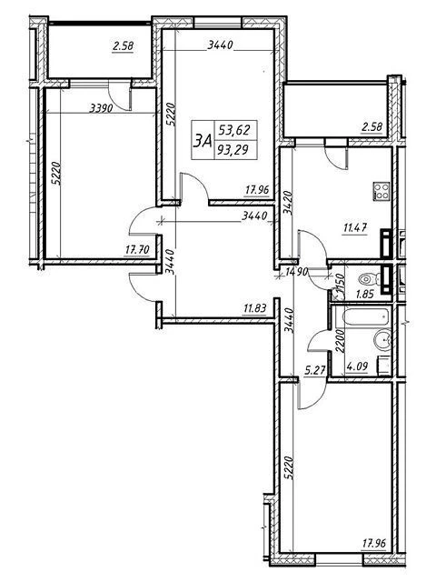 Продаж 3к квартири 94 кв. м на вул. Меліоративна 18А • ID 34