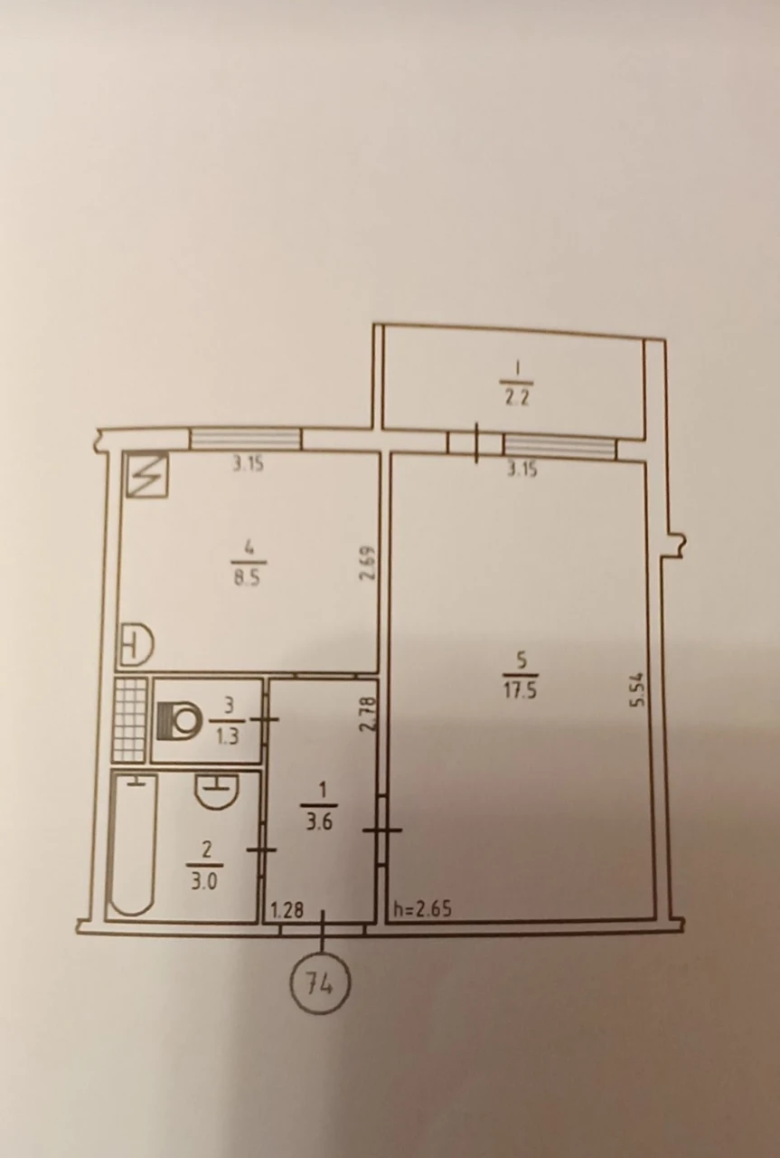 1-room apartment 36 m² for sale, Akademika Zabolotnogo str