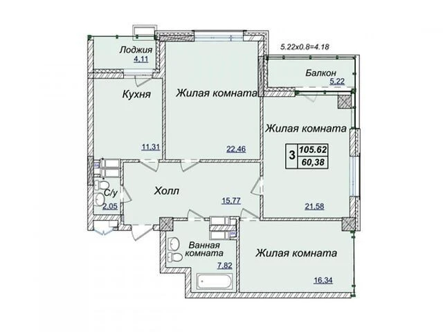 Продаж 3к квартири 105.62 кв. м на вул. Андрія Верхогляда 17