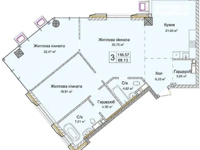 Продаж 3к квартири 117 кв. м на вул. Андрія Верхогляда ЧЕРГА