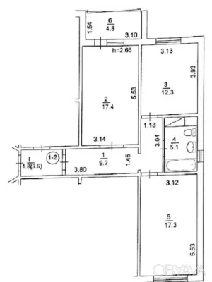 2-комнатная квартира, 69.50 кв.м