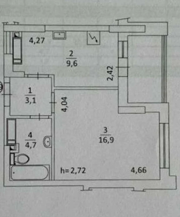Selling 1-room apartment 40 sq. m. Dniprovska Mriya residential complex. St. S