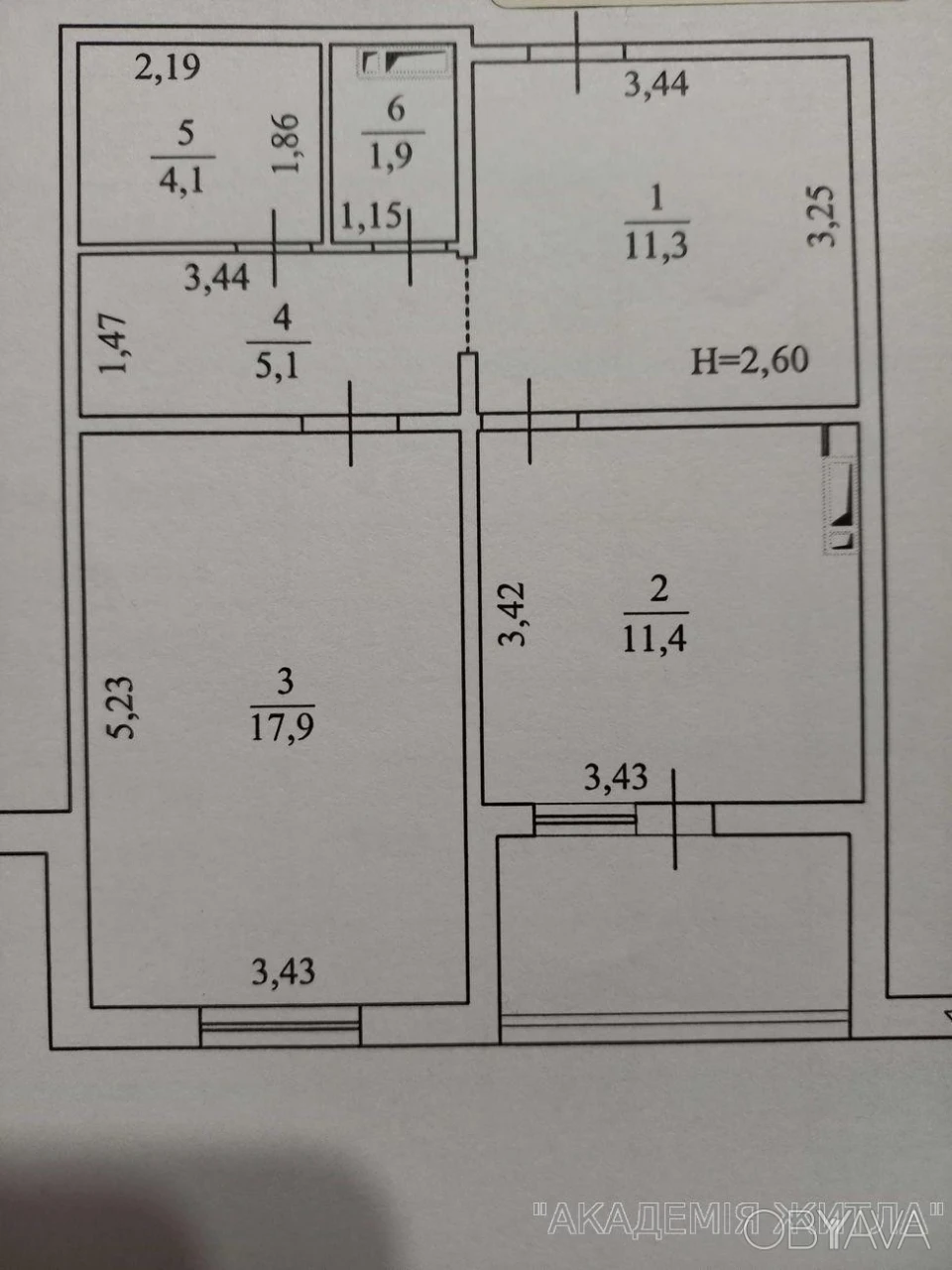 1-комнатная квартира, 55 м.кв.