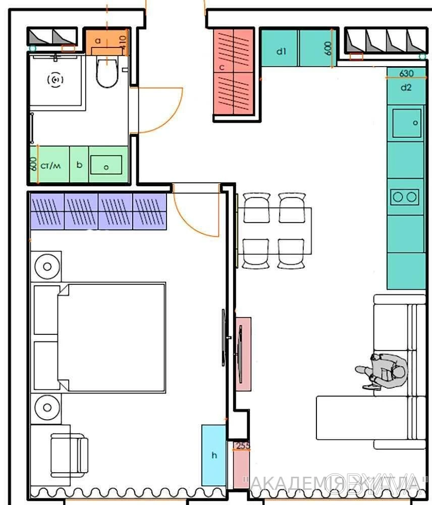 1-комнатная квартира, 50 м.кв.