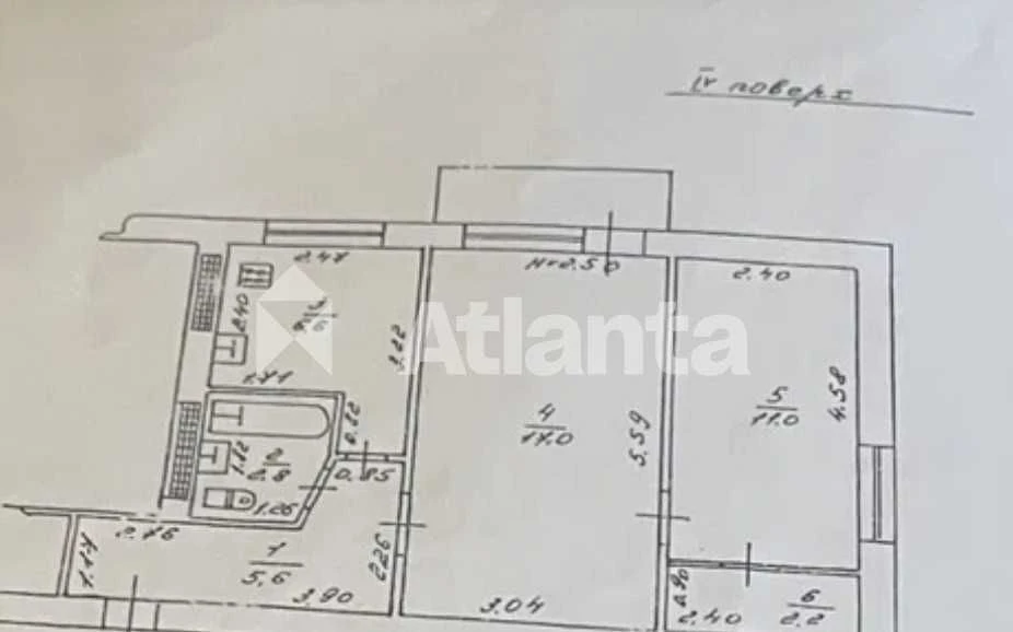 2-кімнатна з газовим опаленням — середній поверх, меблі зали