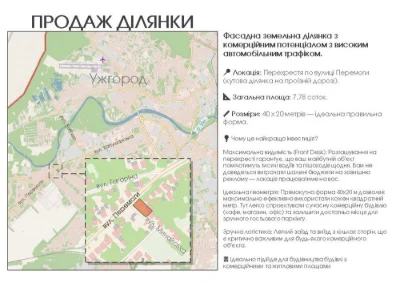 Продам кутову ділянку під комерцію ТОП локація!