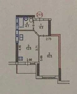 For sale 1 room apartment, Livoberezhna city, Kakhovska st. 60, (75