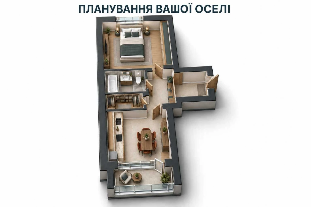 Однокімнатна, у якій не доведеться обирати між просторою кух