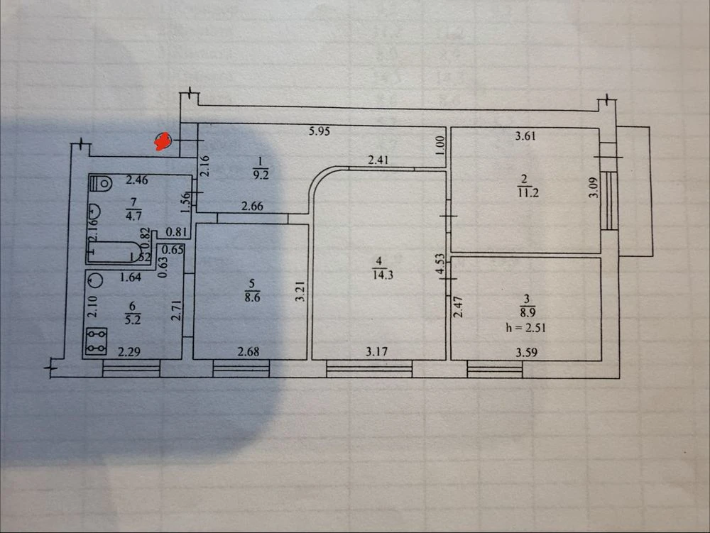 Продаж 3к, браїлки поряд з ринком, 63м2