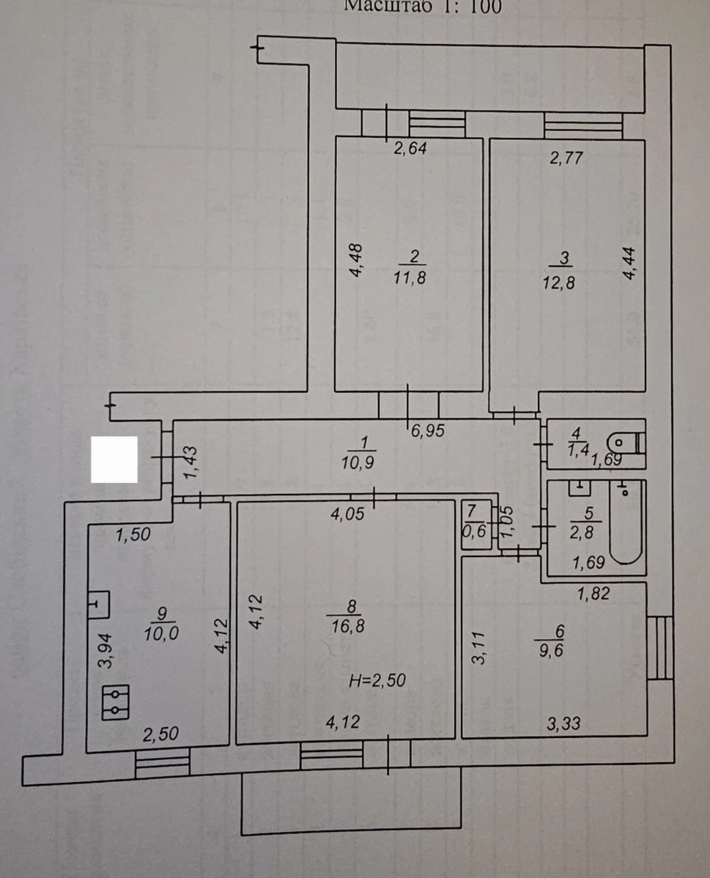 81 м² м.  Спортивная Георгия Тарасенко (Плехановская)