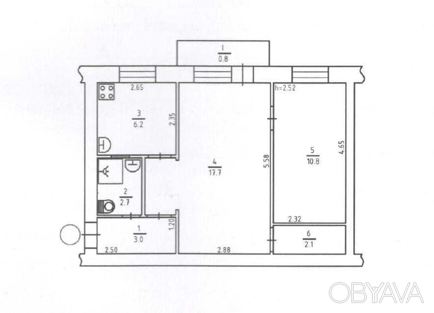 2-комнатная квартира, 44.00 кв.м