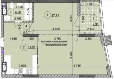 Видова 1-кімнатна 62 м² | Розтермінування на 2,5 роки | ЖК «