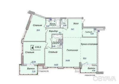 4-комнатная квартира, 156.30 кв.м