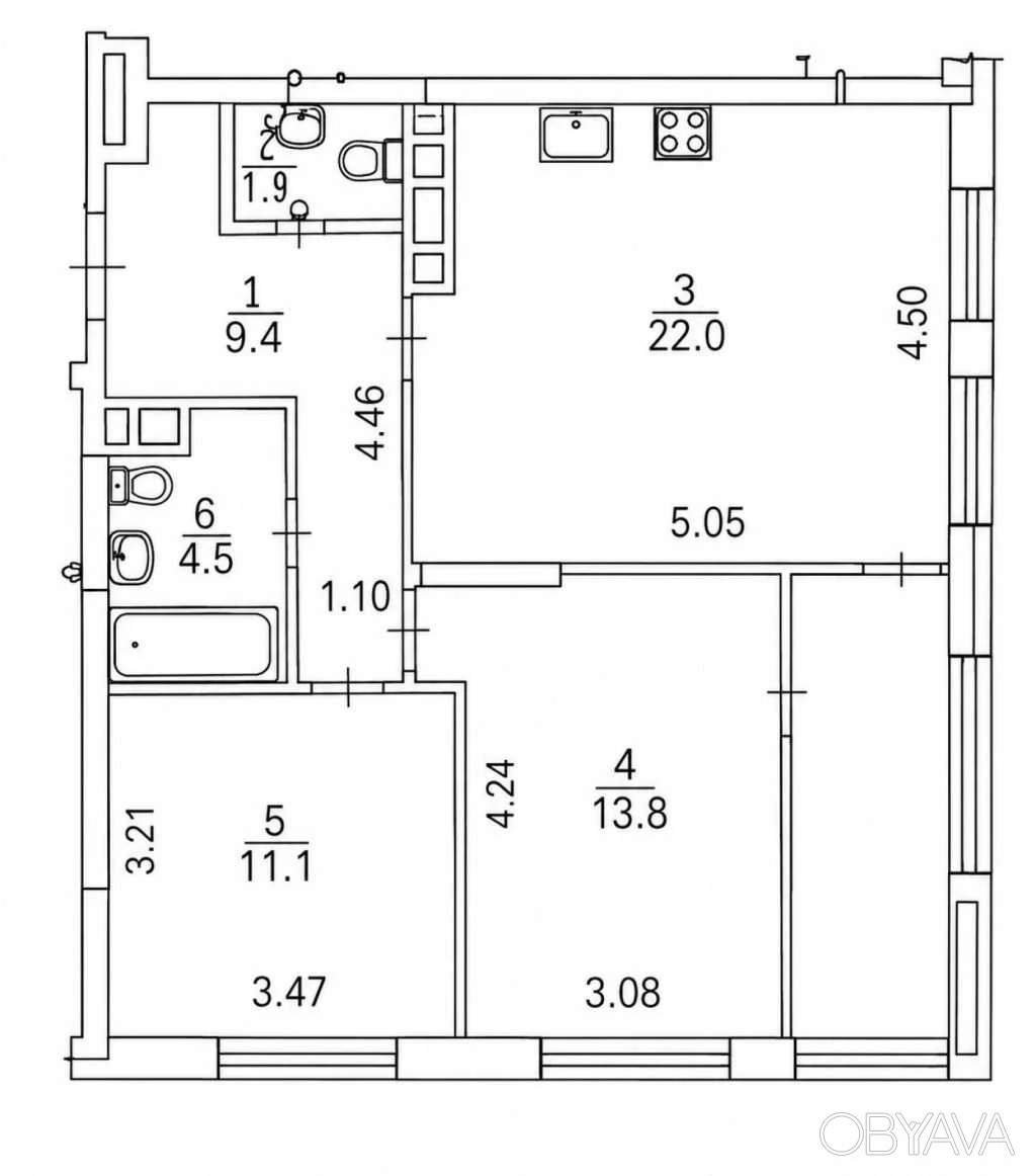 2-комнатная квартира, 69.10 кв.м