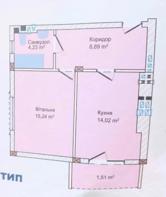 Продаж однокімнатної квартири в новобудові