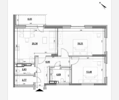 2-room apartment for sale, Ok'Land residential complex, Air Force Avenue 56