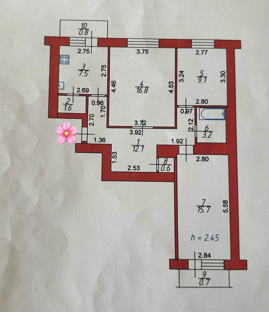 Продаж 3-кімн.квартири на вул.Гулака Артемовського у Луцьку