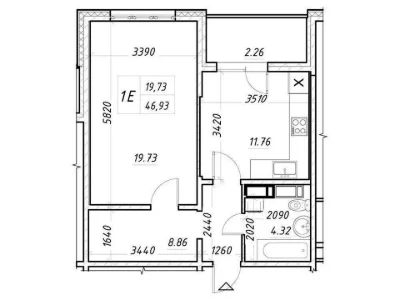 Apartment. Kyiv, Kulzhenkov Family St. (Petra Degtyarenko)