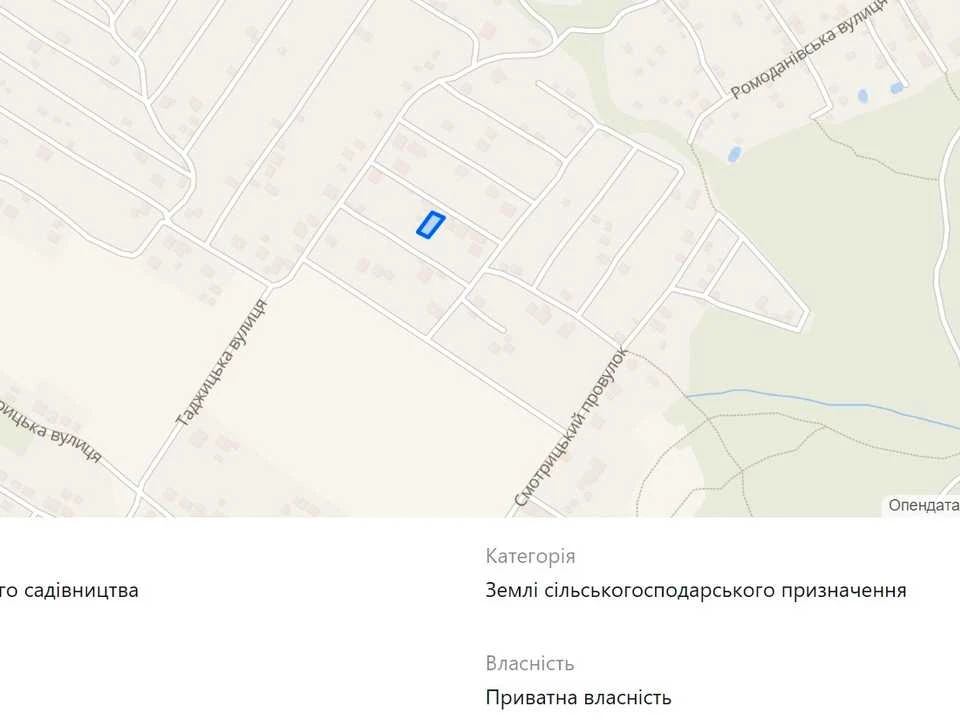 Ділянка. Чернівці, Смотрицька вул.