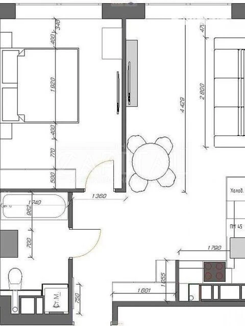 Sale of 1-room apartment 45 sq. m on Prychalna Street 8 • ID 3465835