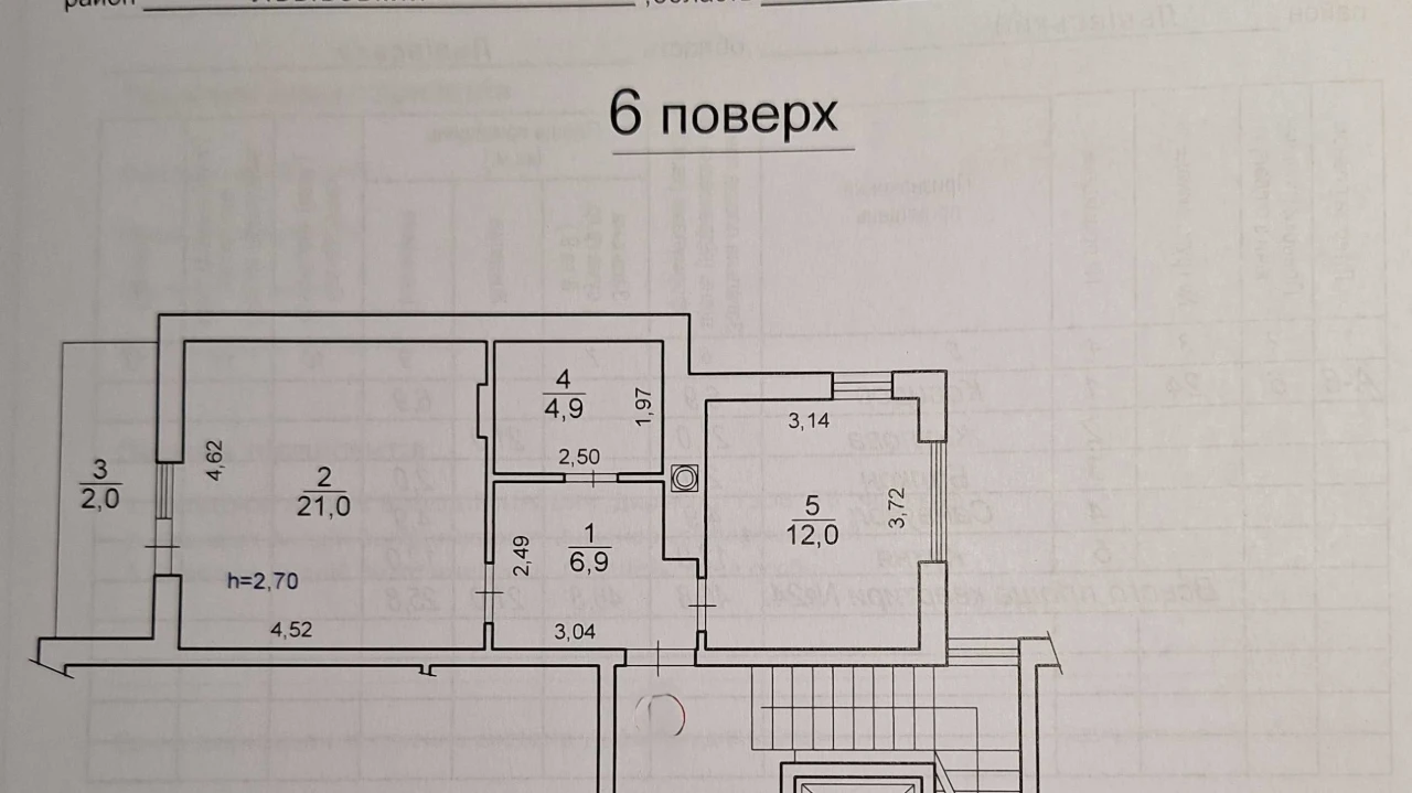 1к в. Перфецького ("Гетьман") пл 47 м, 6/8ц у ЗДАНОМУ малопі