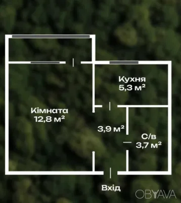 1-комнатная квартира, 27.7 кв.м