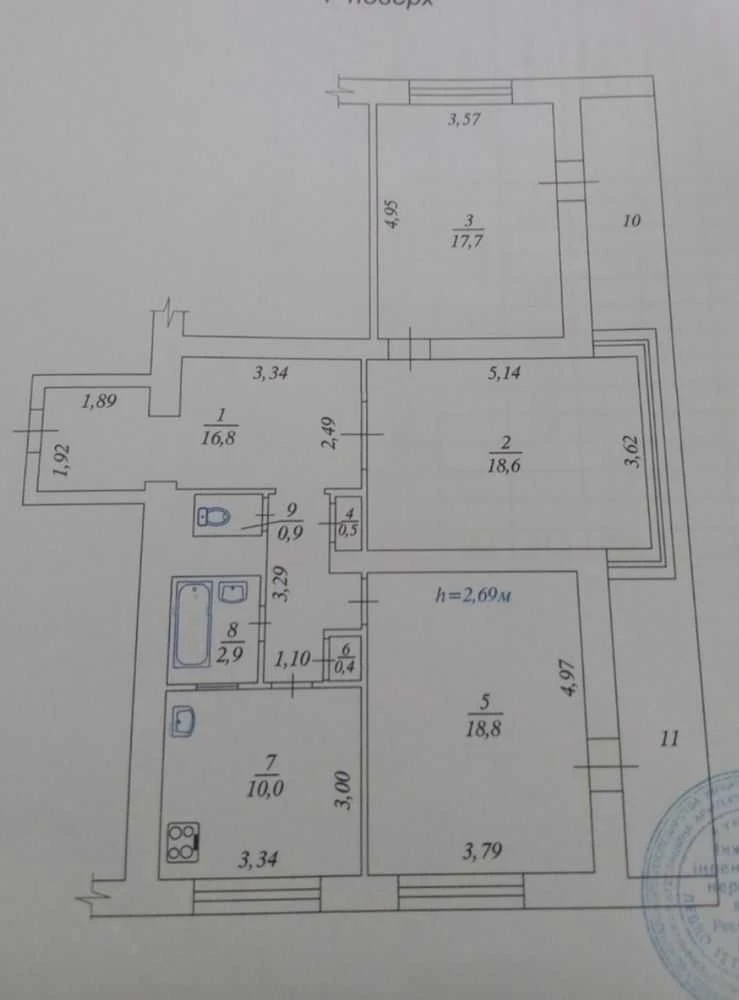 Продаж 3-кімнатної квартири 94 м², Михайла Донця вул., Омеля