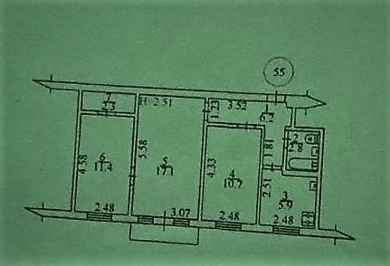 3-room apartment for sale 57 m², Akademika Tupoleva St.,