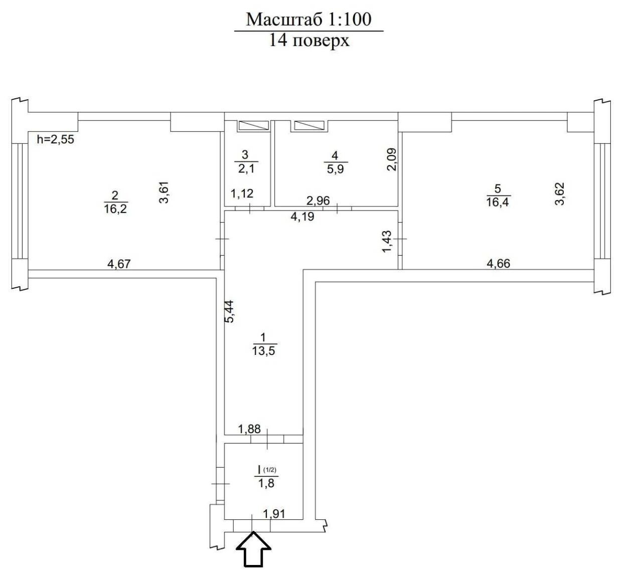 56 м² без ремонту у ЖК LIKO-GRAD Perfect Town (Ліко-Град). в