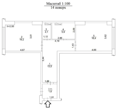 56 м² без ремонту у ЖК LIKO-GRAD Perfect Town (Ліко-Град). в