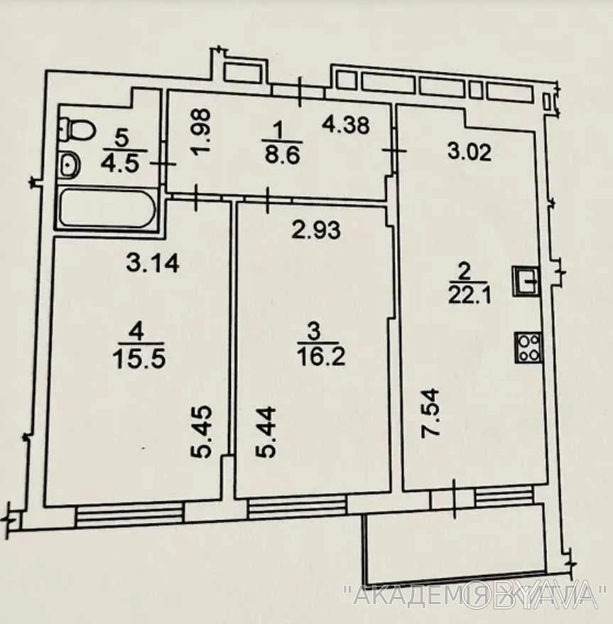 2-комнатная квартира, 68.3 м.кв.