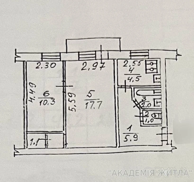 2-комнатная квартира, 43 м.кв.