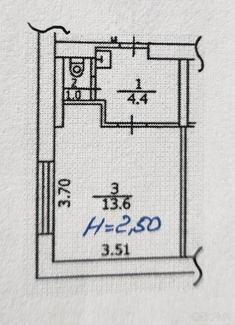 1-комнатная квартира, 19 кв.м