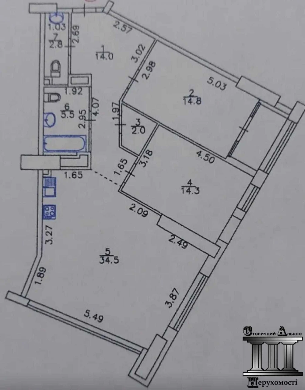 2-кімнатна 92 кв. м, Манхеттен/Manhattan Берестейський 11, С